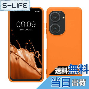 �y���������zkwmobile �X�}�z�P�[�X ASUS Zenfone 10 / Zenfone 9�Ή� �P�[�X - �ϏՌ� ����~�� �\�t�g TPU �V���R�� - �ԐF �F�F�t���[�e�B�[ �I�����W