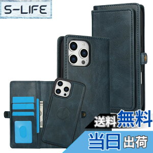 �y���������zfor iPhone 16 Many Card Slots 2in1 Detachable Wallet Case �F�F�u���[�A�T�C�Y�FiPhone 16 Pro