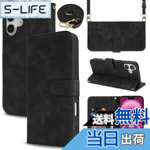 �y���������zSZBQBfg for iPhone 16 leather case �F�F����t��-�u���b�N�A�T�C�Y�FiPhone 16 Plus