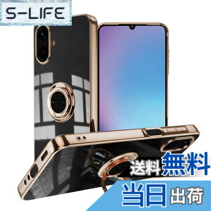 �y���������zLuFiYa �P�[�X �����O�t�� �J�o�[ TPU�f�� �X�^���h�@ �X�}�z�P�[�X �y�� �ϏՌ� ���� �C�菝�h�~ �����h�~ �ԍڃz���_�[ 360°��] �F�F�u���b�N�A�T�C�Y�FSamsung Galaxy A25 5G