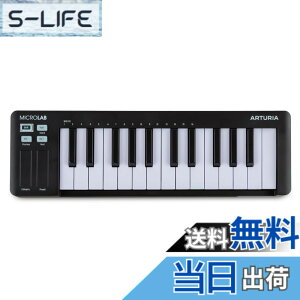 �y���������zArturia �A�[�g���A �L�[�{�[�h�E�R���g���[���[ MicroLab MK3 25����/�x���V�e�B�Ή����i�ʃX�����L�[�{�[�h/USB-C�ڑ� �F�F�u���b�N