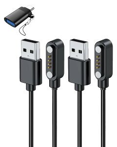 �y���������zFor Mobvoi TicNote AI�{�C�X���R�[�_�[ �[�d�P�[�u�� �[�d�� KONXISA ���C USB�[�d 1M 4�s�� ���ϋv �y�� ������ �����^�ѕ֗� USB to Type-C�A�_�v�^�[���t���i2�{/�u���b�N�j �F�F�u���b�N