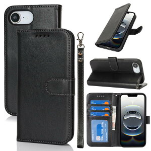 �y���������zR61PUwallet for iPhone16 leather case �F�F�u���b�N�A�T�C�Y�FiPhone 16e/ iPhone 17e