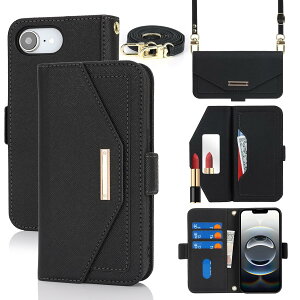 �y���������zCross pattern Wallet leather case for iPhone16 �F�F����t��-�u���b�N�A�T�C�Y�FiPhone 16e/ iPhone 17e