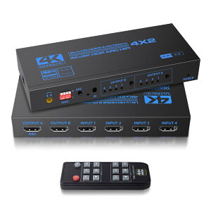 �y���������zavedio links 8K �}�g���b�N�X 4����2�o�� HDMI 2.1 4K@120Hz�ؑ֊� �F�F�u���b�N�A�T�C�Y�F4K60Hz 4����2�o��