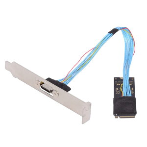 �y���������zCABLECC PCI-E 3.0 M.2 MKEY TO OCULINK SFF-8612 SFF-8611 PCIE NVME SSD 2260�����U.2 SFF-8639�P�[�u���p�̃z�X�g�A�_�v�^�[ �F�FBlue 2280 with Bracket�A�T�C�Y�F30cm