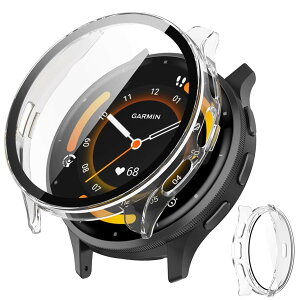 �y���������zJXRICH �Ή� Garmin Venu 3 �P�[�X �Ή� 45mm �y�� PC+�����K���X �K�[�~�� Venu3�p �ی�J�o�[ �����x �����ȒP �ϏՌ� �S�ʕی� venu 3 �p �J�o�[ 45mm �P�[�X�Ή� �F�F�N���A�A�T�C�Y�FGarmin