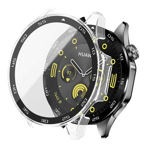 �y���������zJXRICH �Ή� HUAWEI WATCH GT4 �P�[�X �Ή� 46mm �y�� PC+�����K���X �t�@�[�E�F�CGT4 �p �ی�J�o�[ �����x �����ȒP �ϏՌ� �S�ʕی� WATCH GT 4�J�o�[ 46mm �J�o�[ �Ή� �F�F�N���A�A�T�C�Y