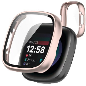 �y���������zJXRICH �Ή� Fitbit Sense 2/Versa 4 �P�[�X �y�� PC+�����K���X Fitbit Sense 2/Versa 4 �p �ی�J�o�[ �����x �����ȒP �ϏՌ� �S�ʕی� Fitbit Sense 2/Versa 4 �J�o�[ �Ή� �F�F�s���N