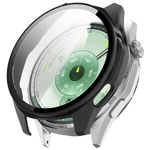 �y���������zBUITFOU For HUAWEI WATCH GT 6 46mm �J�o�[ HUAWEI(�t�@�[�E�F�C) WATCH GT 6 46mm �P�[�X �Ή� �����^ PC+�K���X�f�� ��̌^ �S�ʕی� �����^ �����ȒP �ϏՌ� �����ߗ� �w��h�~ ���h�~ �F�F�u��