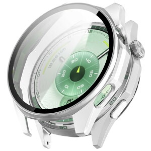 �y���������zBUITFOU For HUAWEI WATCH GT 6 46mm �J�o�[ HUAWEI(�t�@�[�E�F�C) WATCH GT 6 46mm �P�[�X �Ή� �����^ PC+�K���X�f�� ��̌^ �S�ʕی� �����^ �����ȒP �ϏՌ� �����ߗ� �w��h�~ ���h�~ �F�F�V��