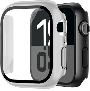 �y���������zJUNOVA Apple Watch ��̌^ �S�ʕی�P�[�X �K���X�t�B�������� �ϏՌ� PC�f�� �����ȒP �S���f���Ή� (Series 2 - Ultra 3 / SE - Series 11) �F�F�V���o�[�A�T�C�Y�F42mm