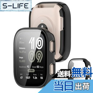 �y���������zJXRICH �Ή� Amazfit Bip 6 �P�[�X �Ή� 46mm �y�� PC+�����K���X amazfit bip 6 �p �ی�J�o�[ �����x �����ȒP �ϏՌ� �S�ʕی� Amazfit Bip 6 �J�o�[ 46mm �Ή� (�u���b�N) �F�F�u���b�N�A�T�C�Y
