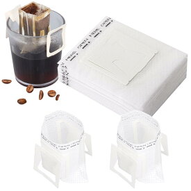 【送料無料】コーヒーフィルター 1杯用 50枚/100枚 吊り耳ドリップ袋 ポータブル 手作りコーヒー用 バッグ型 ペーパーフィルター お一人様 旅行先 オフィス 業務用 家庭用 色：50枚