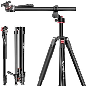 �y���������zNEEWER �J�����O�r��r 184cm �Z���^�[�R����/�{�[���w�b�h/Arca�^QR�v���[�g/�o�b�O�t�� �����O�r ���ՎB�e DSLR�J����/�r�f�I�J�����ɓK�p �ő�׏d15kg �F�F�u���b�N
