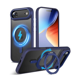 �y���������zQUEASON�yiPhone Air �p MagSafe�Ή� �P�[�X�z360°��]�X�^���h ���C�����X�[�d�Ή� iphone air �p �P�[�X �����O�t�� �ČRMIL�K�i iphone17 air �p �X�}�z�P�[�X magsafe �������� �����h�~ iphone