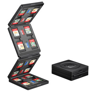�y���������zJSAUX �Q�[���J�[�h�P�[�X�ESwitch 2�^Switch�^Lite�^OLED�Ή��E�}�O�l�b�g���J�E�n�[�h�V�F�� ���R���[�E���h�~�E�z�R���h�~�E�ϏՌ��E�ی쐫�\ �F�F�u���b�N�i16+8�X���b�g�E�܂�