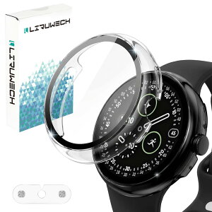 �y���������zLIRUWECH Pixel Watch 2�p�P�[�X �s�N�Z�� �E�H�b�`2�ی�J�o�[ �K���X�t�B���� �F�F�N���A�A�T�C�Y�Fgoogle pixel watch 4 41mm