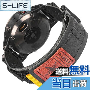�y���������z�����p�E�H�b�`�o���h Garmin�Ή� Fenix/Forerunner/Approach/MARQ/Quatix/D2�V���[�Y�Ή� �����i�C������ �҂ݍ��݃��[�v�f�U�C�� �����Y�p �F�FBlack/3�A�T�C�Y�F22MM / S(165mm-190mm)6.4-7.4�C��