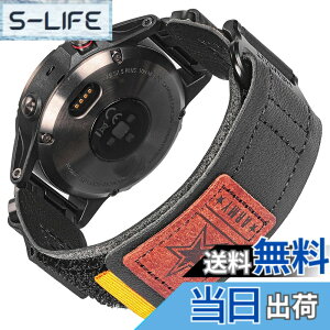 �y���������z�����p�E�H�b�`�o���h Garmin�Ή� Fenix/Forerunner/Approach/MARQ/Quatix/D2�V���[�Y�Ή� �����i�C������ �҂ݍ��݃��[�v�f�U�C�� �����Y�p �F�FBlack/3�A�T�C�Y�F26MM / M(185mm-210mm)7.2-8.2�C��