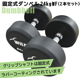 固定式ダンベル 24kg WF 2本セット送料無料 ジムダンベル ラバーダンベル ウエイト 筋トレ トレーニング 腹筋 背筋 ホームジム ジム 鉄アレイ [WILD FIT Premium]