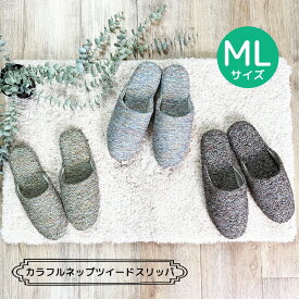 【7月19日20時〜4時間限定40%OFFクーポン】 ネップツイードスリッパML ツイード ネップ 外縫い レディース メンズ パイル 夏 春 スリッパ ルームシューズ 800P ギフト プレゼント 来客用 敬老の日 誕生日 内祝い 新生活 オフィス ホテル 旅館 お中元 暑中見舞い