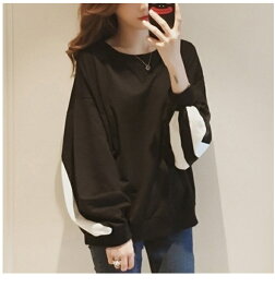 【8/12！クーポンで2,230円】 トレーナー ライン ドルマンスリーブ スウェット レディース 長袖 トップス クルーネック ゆったり 大きいサイズ オーバーサイズ 体型カバー カットソー ロング tシャツ ロンt カジュアル かわいい おしゃれ 秋冬 春 秋 冬 韓国 cocomomo