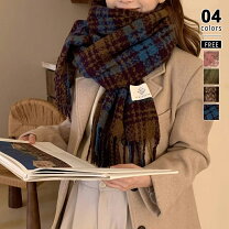 楽天市場】マフラー チェック 茶色（レディースマフラー・ストール 
