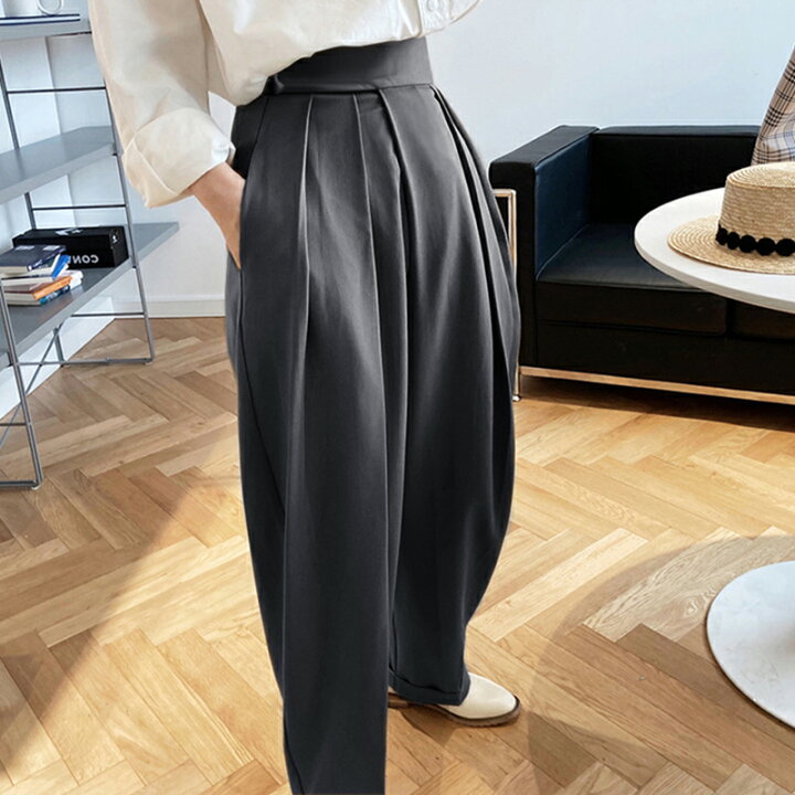 楽天市場】【3/28！クーポンで3,480円】 タックワイドパンツ  