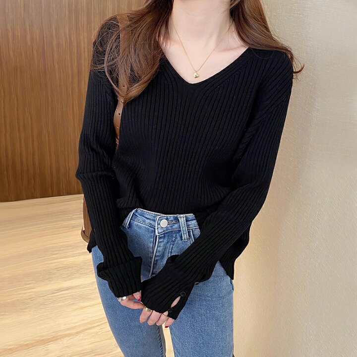 楽天市場】【3/21！クーポンで2,410円】 リブニット セーター 