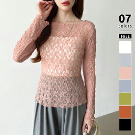 【12/17！クーポンで1,750円～】 シアートップス レース トップス 五分袖 長袖 シアー チュール 総レース カットソー レディース 透け感 インナー 薄手 レイヤード クルーネック レーストップス 総柄 シアーインナー 重ね着 長袖レース エレガント 春夏 春 夏 cocomomo