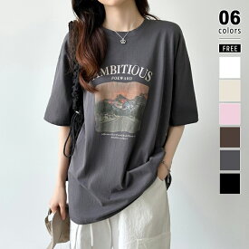 【6/3！クーポンで2,170円】 tシャツ プリントTシャツ ロゴ レディース 半袖 プリント ロゴt カットソー トップス ロゴtシャツ オーバーサイズ Tシャツ クルーネック おしゃれ ゆったり 大きめ 大きいサイズ tシャツ フォトtシャツ ヴィンテージ風 春夏 夏 cocomomo