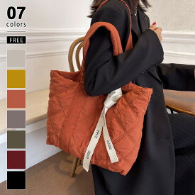 【11/8！クーポンで1,980円】 キルティング トートバッグ 大容量 バッグ a4 ファスナー 大きめ キルティングバッグ レディース おしゃれ トート ショルダー 軽量 大人 軽い 旅行 ショルダーバッグ 肩がけ リボン ファスナー付き a4サイズが入る 春 夏 秋 冬 cocomomo