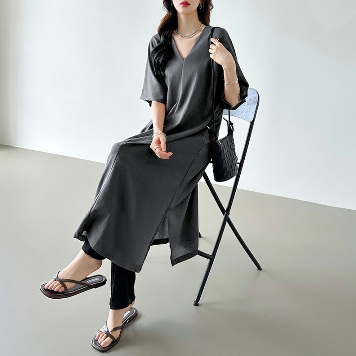 楽天市場】【OUTLET！クーポンで2,184円】 ワンピース リネン混 ロング  