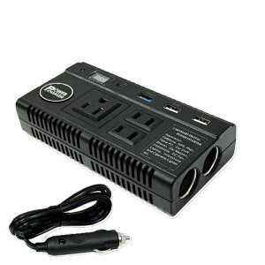 J[Co[^[ ԍڏ[d 120W DC12V 24V AC100Vɕϊ Cg RZg ACRZg PD}[d QC3.0 VK[C^[\Pbg×2