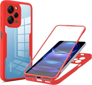 Redmi 12 5G �P�[�X�wAFINER�x 360° �S�ʕی� �O�� ���� Redmi 12 4G �J�o�[ [���^�b�`�p�l�����x] 9H�����K���X TPU+PC �N���A �X�}�z�P�[�X �t���J�o�[ �y�� ���^ �Ռ��z�� �C�菝�h�~ ���E�ȒP