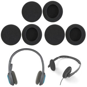 ChasCoCoヘッドホンカバー イヤーパッド ヘッドセット スポンジ製 6個入り 交換用 高弾性 耐久性 ブラックイヤークッション 軽量 ブラック 耳パッドカバー (直径55mm)