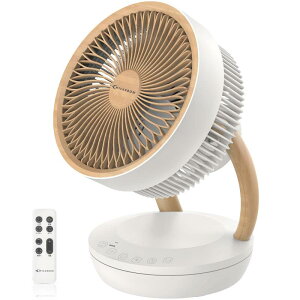 MYCARBON サーキュレーター DCモーター 扇風機 【静音 強風 木目 猛暑対策】卓上扇風機 省エネ 節電 パワフル送風 分解可能 上下左右首振り 切タイマー 換気/空気循環/部屋干し 大風量 衣類乾