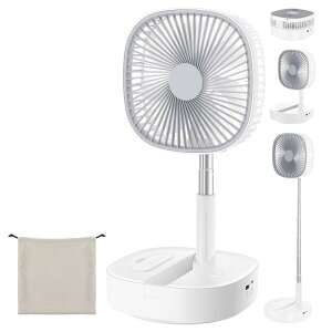 MoKo リビング扇風機 扇風機 折りたたみ 小型 卓上 リビング コードレス 小型ファン USB充電式 風量調節 高さ調節 左右120°首振り 180°反転可能 タイマー機能 残量表示 リモコン付きTYPE-C充電