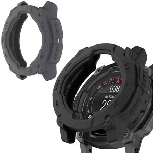 GARMIN Instinct 3 45mm �p �P�[�X �ی�J�o�[ �h�� �V�f�U�C�� 3D���p�G�b�W SpinoArmor �����^ PC�ގ� �S�ʕی� �����ȒP ���ϋv �ϏՌ� �����h�~ �u���b�N �Ή� GARMIN Instinct 3 45mm �J