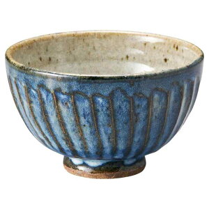 丸伊製陶 信楽焼 へちもん ご飯茶碗 お茶碗 飯碗 青萩彫 直径約12cm 3-1467