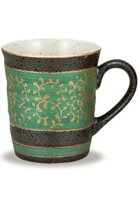 和座の蔵 おしゃれ コーヒーマグ 九谷焼 マグカップ 金唐草 緑 陶器 高級 ブランド 食器 日本製 誕生日プレゼント 還暦祝い 古希祝い 喜寿祝い 米寿祝い ギフト