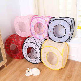 ペット用品 猫用テント トンネル ベッド 折りたたみ式 遊び場 隠れ家 運動不足解消 ストレス発散 ペットハウス ペット用寝床 猫用遊具 猫用トンネル 持ち運び便利 コンパクト 収納可能 猫用キャットハウス おもちゃ 室内用 休憩所 頑丈 通気性 快適