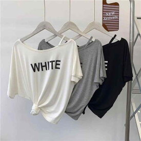 Tシャツ レディース 夏 モダール 綿 ゆったり プリント トップス ヨガウェア 接触冷感 吸湿速乾 伸縮性 通気性 軽量 高級感 普段使い 部屋着 アウトドア 再生繊維 ストレッチ フィットネス スポーツウェア 体型カバー 大きいサイズ 着痩せ