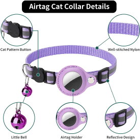 AirTag 保護ケース カバー 犬 猫 動物 エアタグ ペット 首輪 AirTagケース エアタグ AirTag 首輪 エアタグ収納ケース 紛失防止 猫首輪 犬首輪 エアタグカバー ベル付き サイズ調節可能 光反射 迷子 猫 犬 GPS 追跡 軽量 アクセサリー ペットグッズ ペット用品 安全首輪 耐用