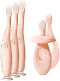ベビー歯ブラシ 歯ブラシ 乳児用歯ブラシ 歯固め ラトル トレーニング歯ブラシ 歯磨き ハミガキ 仕上げ磨き 3点セット 6点セット ベビー 赤ちゃん 柔らかい シリコン Hugmuu
