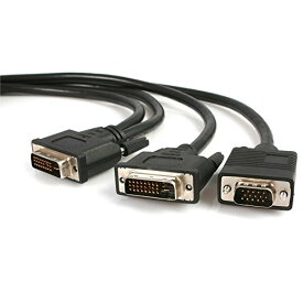 StarTech.com DVI-I-DVI-D+VGA 2分岐ケーブル 1.8m DVIVGAYMM6