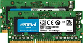 Crucial Micron製Crucialブランド DDR3 1866 MT/s (PC3-14900) 16GB Kit (8GBx2) CL13 SODIMM 204pin 1.35V/1.5V CT2KIT102464BF186D