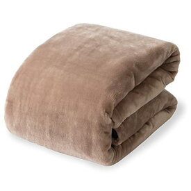 アクア(AQUA) mofua 毛布 シングル ロングサイズ 冬用 ブランケット モフア マイクロファイバー グレージュ あったか もふもふ 洗える 乾きやすい 510001N8