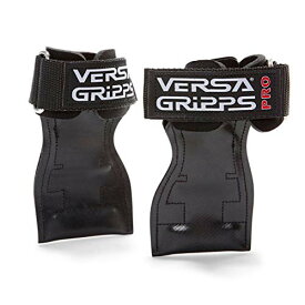 Versa Gripps PRO パワーグリップ 筋力トレーニング リストラップ made in the USA (Black/黒, SM:15.6-18.0cm)